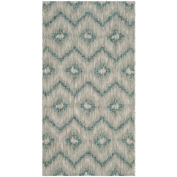 Safavieh Courtyard Rug - 2.6-ft x 5-ft - Polypropylene - Gray/Blue
