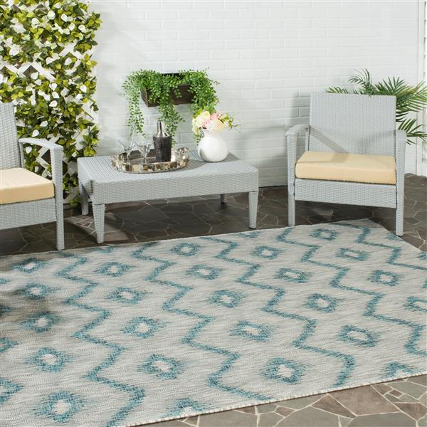 Safavieh Courtyard Rug - 5.3-ft x 7.6-ft - Polypropylene - Gray/Blue