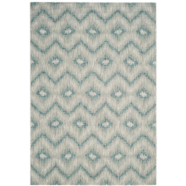 Safavieh Courtyard Rug - 5.3-ft x 7.6-ft - Polypropylene - Gray/Blue