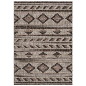 Safavieh Courtyard Rug - 4-ft x 5.6-ft - Polypropylene - Gray/Black