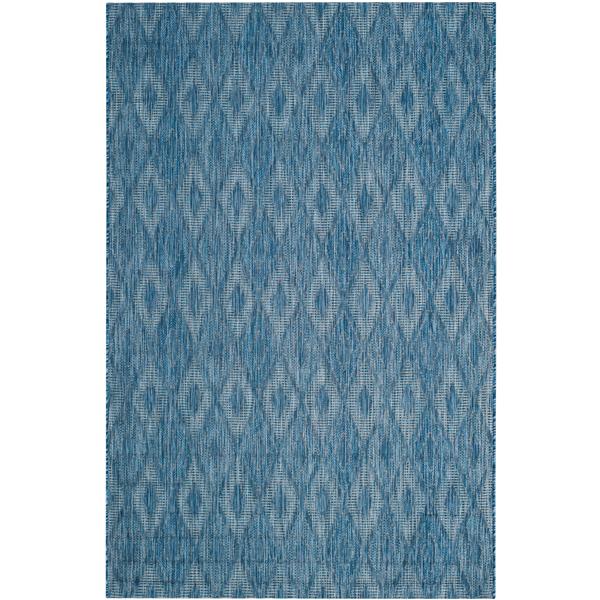 Safavieh Courtyard Rug - 4-ft x 5.6-ft - Polypropylene - Navy Blue