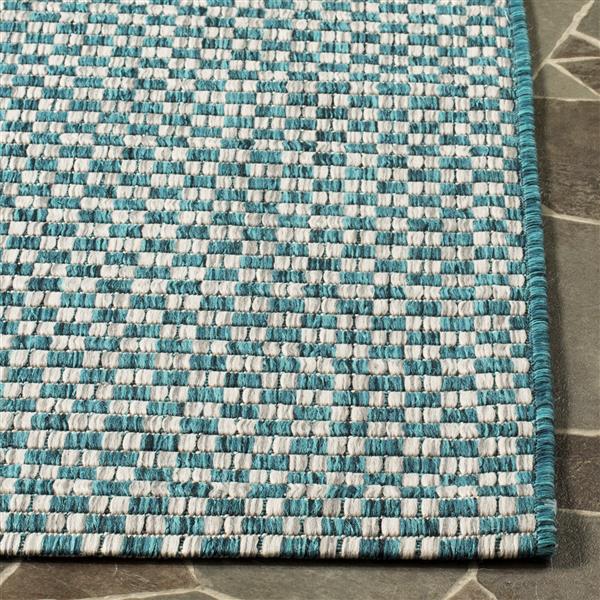 Safavieh Courtyard Rug - 2.6-ft x 5-ft - Polypropylene - Turquoise/Gray