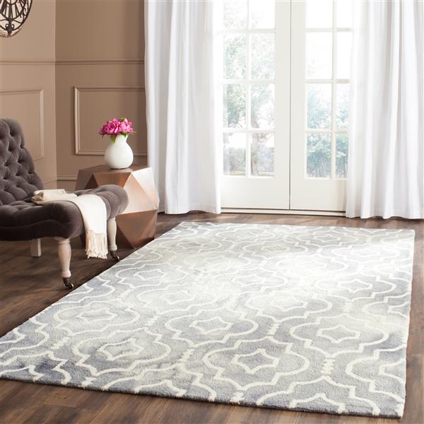 Safavieh Dip Dye Rug - 3-ft x 5-ft - Wool - Gray/Ivory