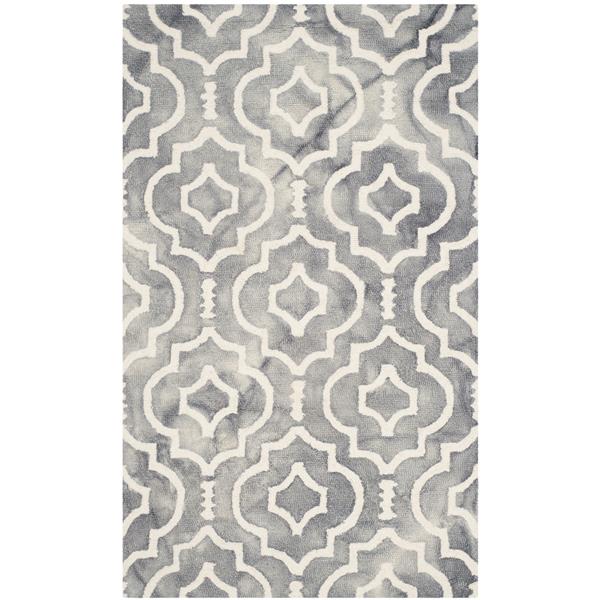 Safavieh Dip Dye Rug - 3-ft x 5-ft - Wool - Gray/Ivory