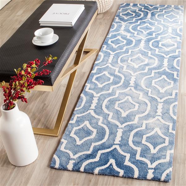 Safavieh Dip Dye Rug - 2.3-ft x 6-ft - Wool - Blue/Ivory