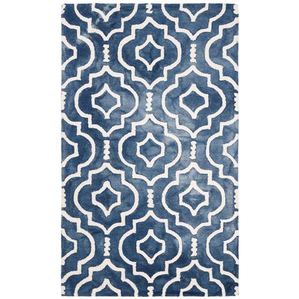 Safavieh Dip Dye Rug - 3-ft x 5-ft - Wool - Navy Blue/Ivory