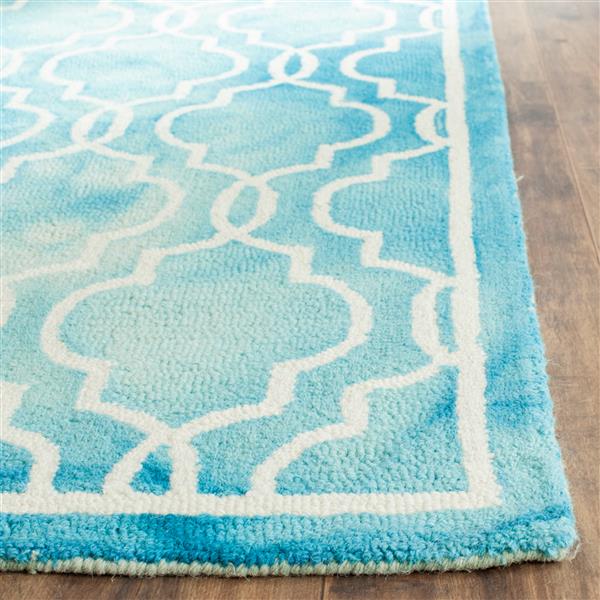 Safavieh Dip Dye Rug - 3-ft x 5-ft - Wool - Turquoise/Ivory