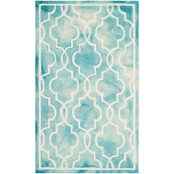 Safavieh Dip Dye Rug - 3-ft x 5-ft - Wool - Turquoise/Ivory