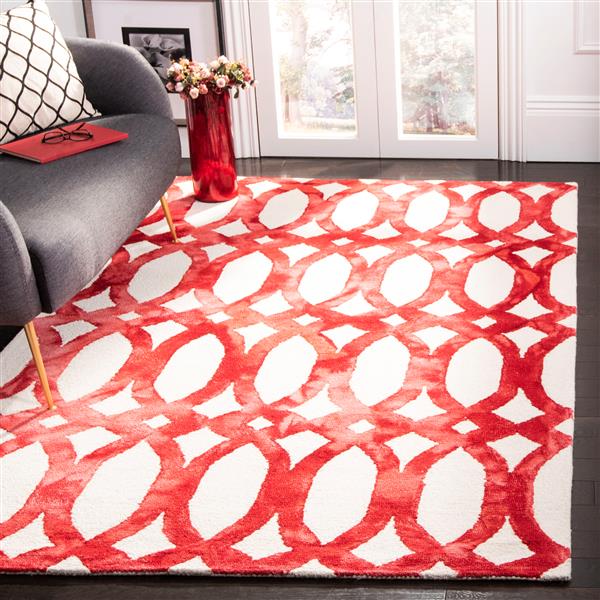 Safavieh Dip Dye Rug - 2-ft x 3-ft - Wool - Ivory/Red