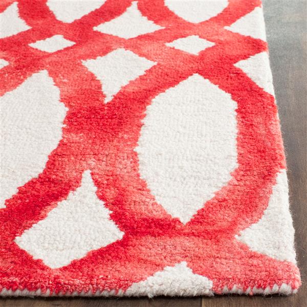 Safavieh Dip Dye Rug - 2-ft x 3-ft - Wool - Ivory/Red