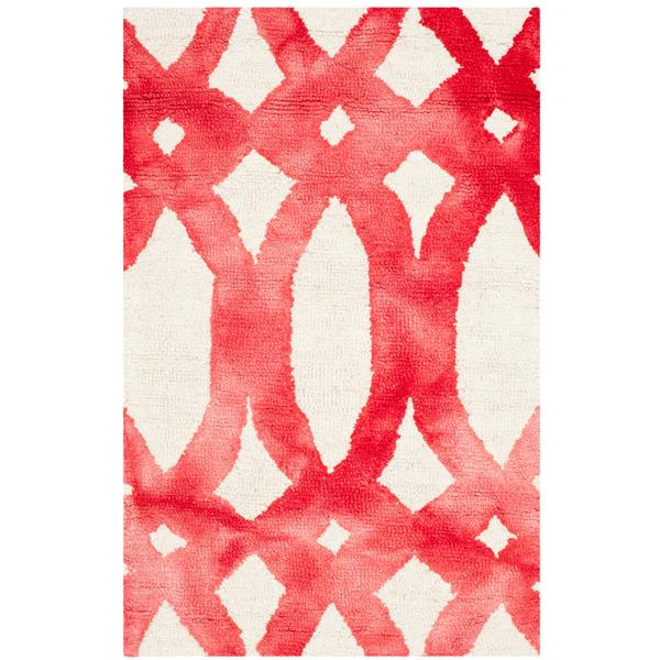 Safavieh Dip Dye Rug - 2-ft x 3-ft - Wool - Ivory/Red