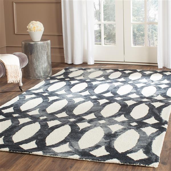 Safavieh Dip Dye Rug - 2-ft x 3-ft - Wool - Ivory/Graphite