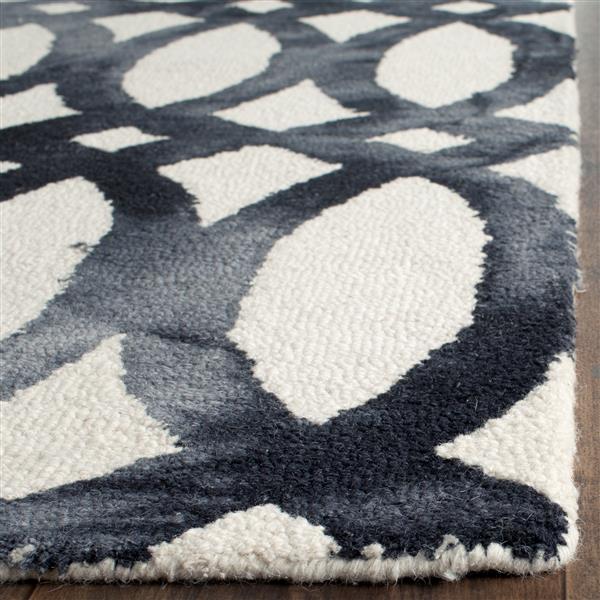 Safavieh Dip Dye Rug - 2.3-ft x 8-ft - Wool - Ivory/Graphite