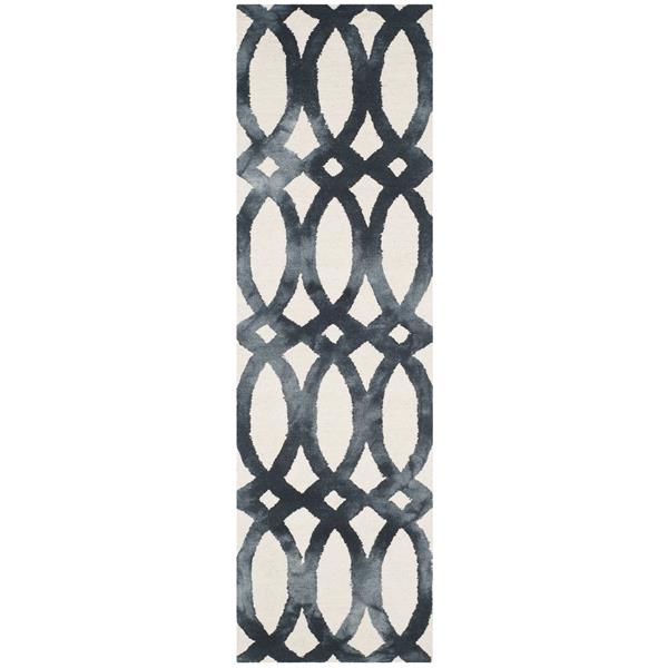 Safavieh Dip Dye Rug - 2.3-ft x 8-ft - Wool - Ivory/Graphite
