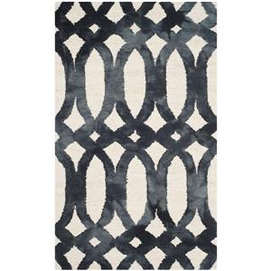 Safavieh Dip Dye Rug - 3-ft x 5-ft - Wool - Ivory/Graphite