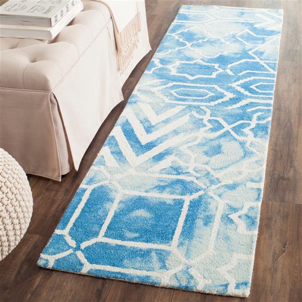 Safavieh Dip Dye Rug - 2.3-ft x 8-ft - Wool - Blue/Ivory