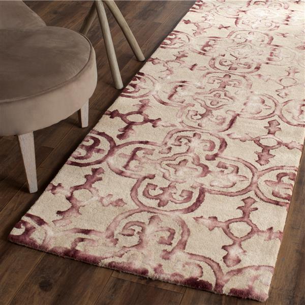 Safavieh Dip Dye Rug - 2.3-ft x 8-ft - Wool - Beige/Maroon