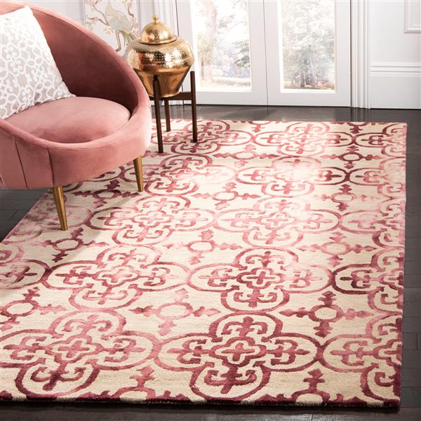 Safavieh Dip Dye Rug - 3-ft x 5-ft - Wool - Beige/Maroon