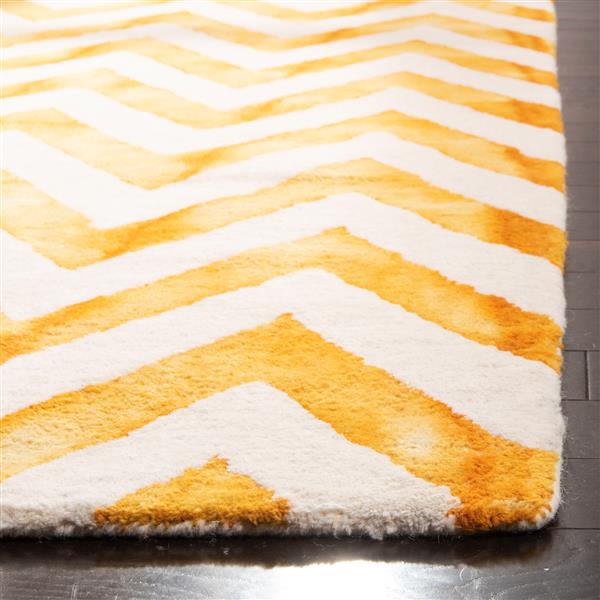 Safavieh Dip Dye Rug - 3-ft x 5-ft - Wool - Ivory/Gold