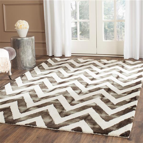 Safavieh Dip Dye Rug - 2-ft x 3-ft - Wool - Ivory/Charcoal