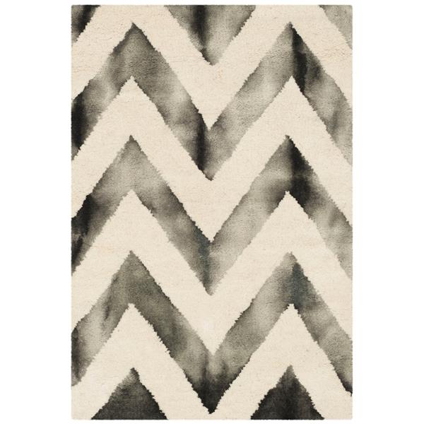 Safavieh Dip Dye Rug - 2-ft x 3-ft - Wool - Ivory/Charcoal