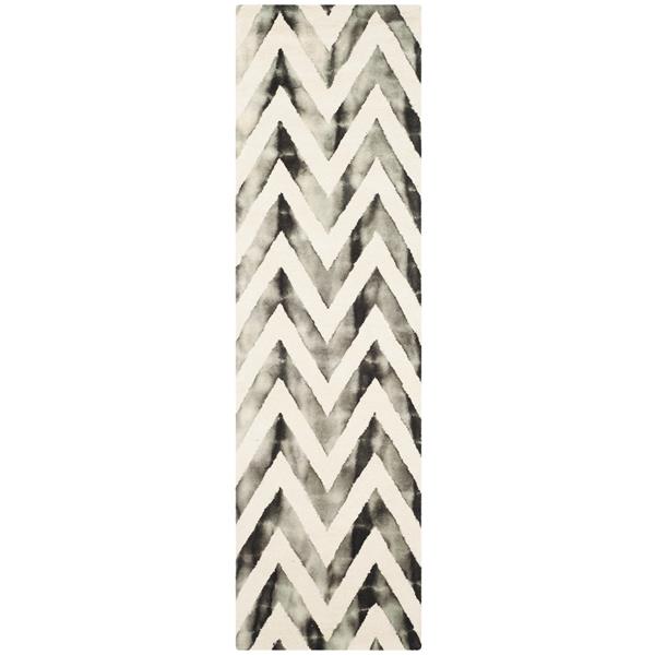 Safavieh Dip Dye Rug - 2.3-ft x 8-ft - Wool - Ivory/Charcoal