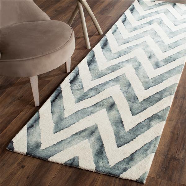 Safavieh Dip Dye Rug - 2.3-ft x 6-ft - Wool - Ivory/Gray