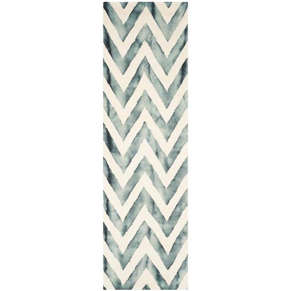 Safavieh Dip Dye Rug - 2.3-ft x 6-ft - Wool - Ivory/Gray