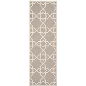 Safavieh Dhurries Rug - 2.5-ft x 6-ft - Wool - Gray/Ivory