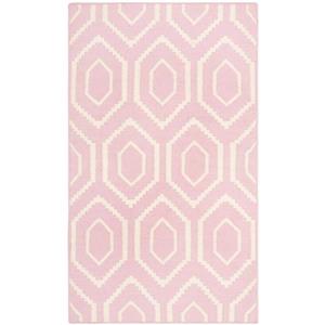 Safavieh Dhurries Rug - 2.5-ft x 4-ft - Wool - Pink/Ivory