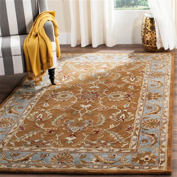 Safavieh Heritage Rug - 8-ft x 8-ft - Wool - Brown/Blue