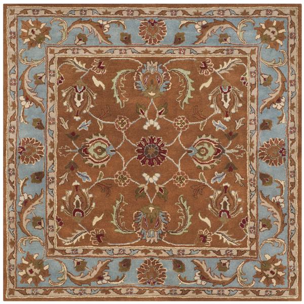 Safavieh Heritage Rug - 8-ft x 8-ft - Wool - Brown/Blue