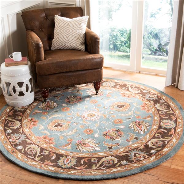 Safavieh Heritage Rug - 8-ft x 8-ft - Wool - Blue/Brown