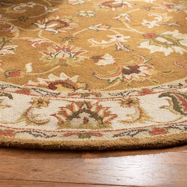 Safavieh Heritage Rug - 8-ft x 8-ft - Wool - Mocha/Ivory