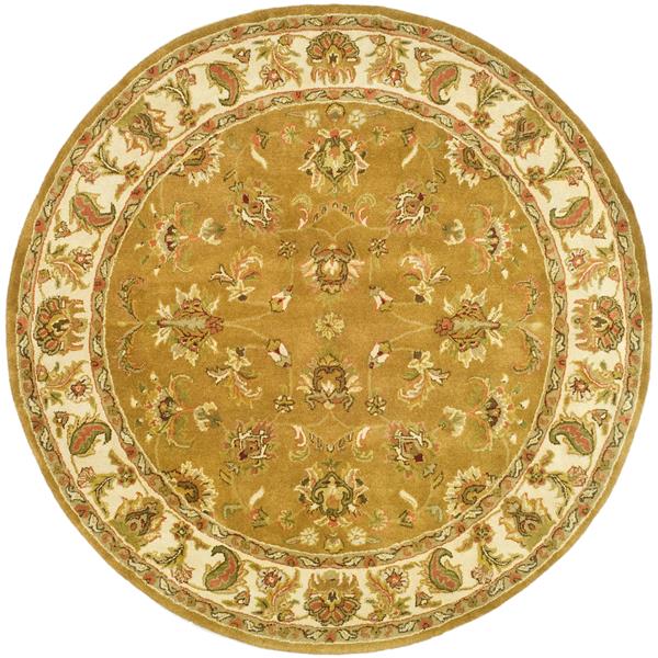 Safavieh Heritage Rug - 8-ft x 8-ft - Wool - Mocha/Ivory