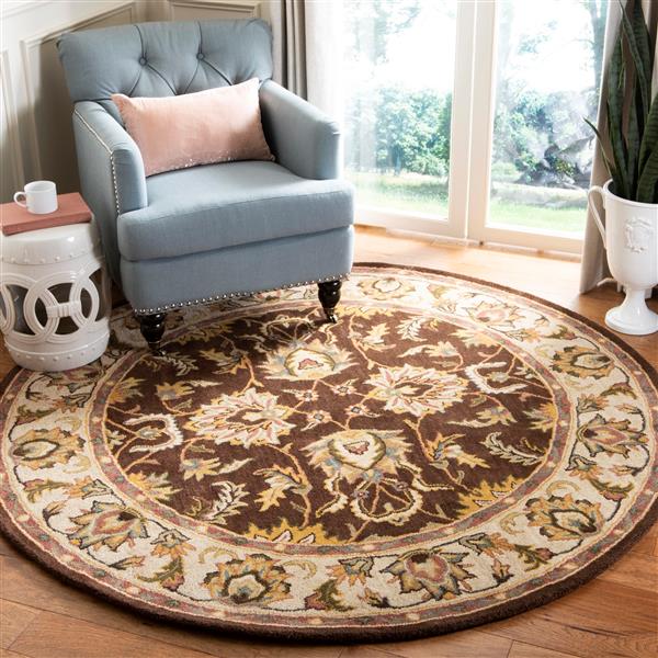 Safavieh Heritage Rug - 8-ft x 8-ft - Wool - Brown/Ivory