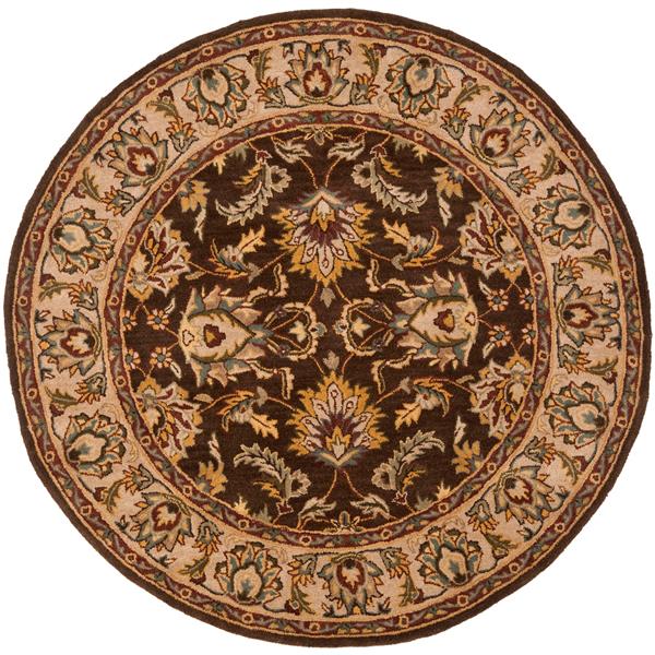 Safavieh Heritage Rug - 8-ft x 8-ft - Wool - Brown/Ivory