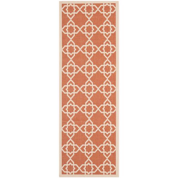 Safavieh Courtyard Rug - 2.3-ft x 10-ft - Polypropylene - Terracotta