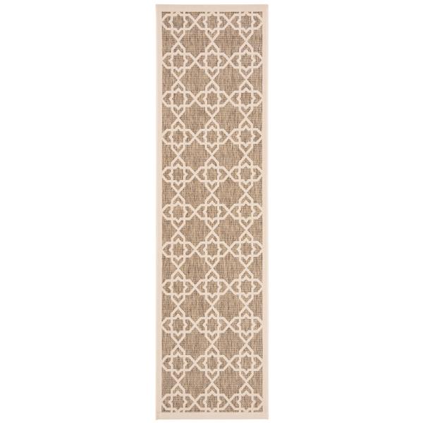 Safavieh Courtyard Rug - 2.3-ft x 10-ft - Polypropylene - Brown/Beige