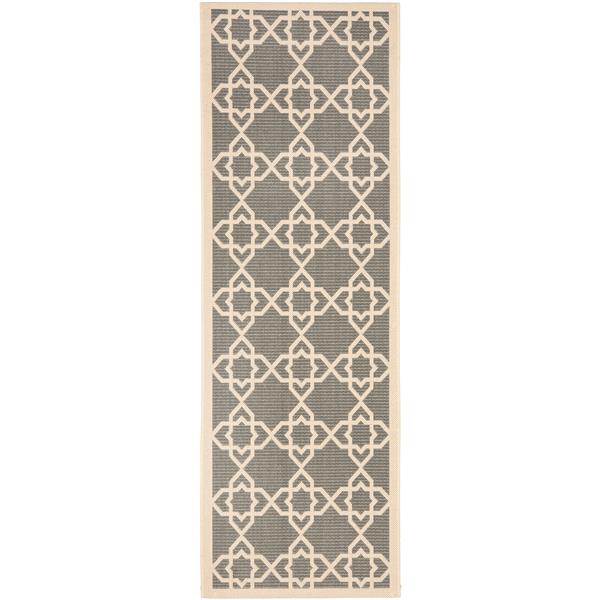 Safavieh Courtyard Rug - 2.3-ft x 14-ft - Polypropylene - Gray/Beige