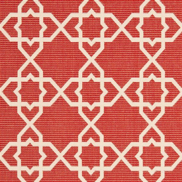 Safavieh Courtyard Rug - 4-ft x 5.6-ft - Polypropylene - Red/Beige