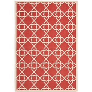 Safavieh Courtyard Rug - 4-ft x 5.6-ft - Polypropylene - Red/Beige