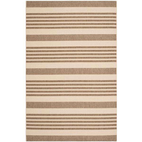 Safavieh Courtyard Rug - 4-ft x 5.6-ft - Polypropylene - Brown/Ivory