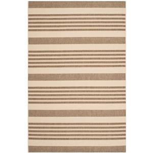 Safavieh Courtyard Rug - 4-ft x 5.6-ft - Polypropylene - Brown/Ivory