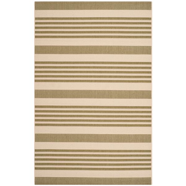Safavieh Courtyard Rug - 4-ft x 5.6-ft - Polypropylene - Green/Beige