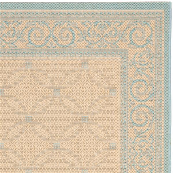 Safavieh Courtyard Rug - 5.3-ft x 7.6-ft - Polypropylene - Cream/Aqua