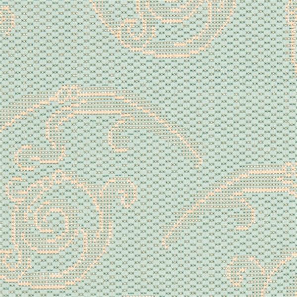 Safavieh Courtyard Rug - 2.3-ft x 6.6-ft - Polypropylene - Aqua/Cream