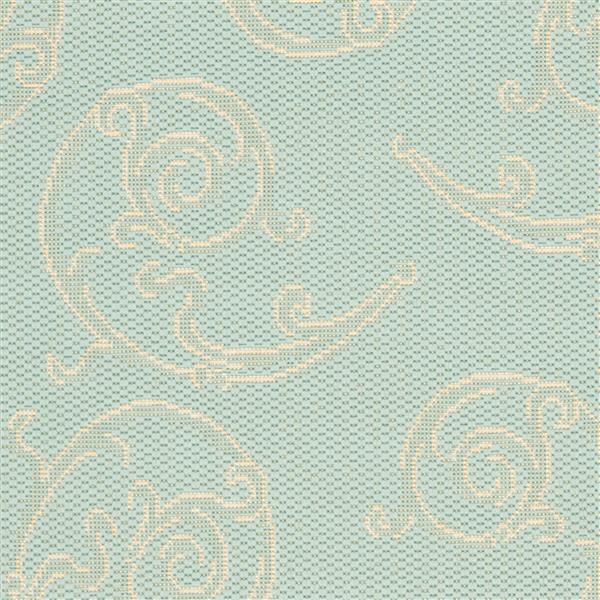 Safavieh Courtyard Rug - 2.6-ft x 5-ft - Polypropylene - Aqua/Cream