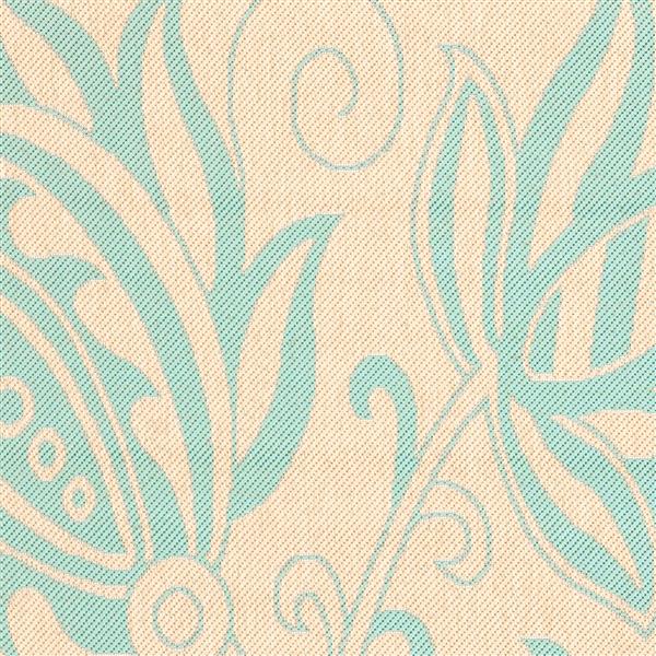 Safavieh Courtyard Rug - 5.3-ft x 7.6-ft - Polypropylene - Cream/Aqua