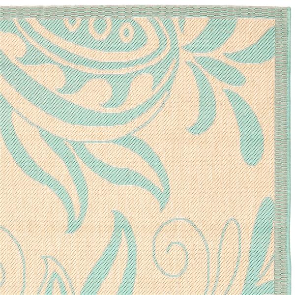 Safavieh Courtyard Rug - 5.3-ft x 7.6-ft - Polypropylene - Cream/Aqua